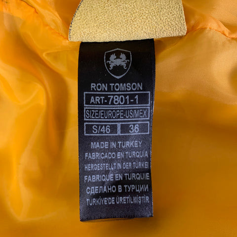 RON TOMSON Size 36 Yellow Leather Moto Racer Jacket