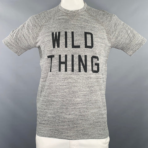 DSQUARED2 Size L Wild Thing Grey Black Heather Cotton Short Sleeve T-shirt