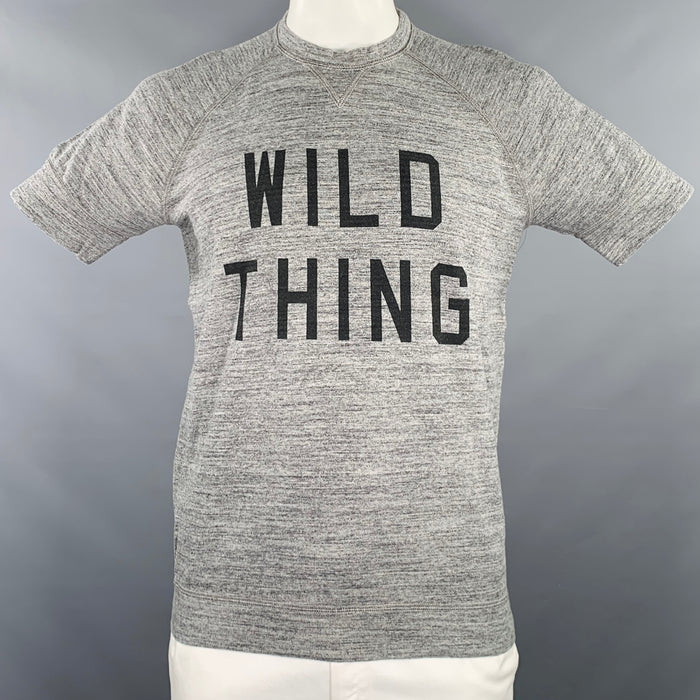 DSQUARED2 Size L Wild Thing Grey Black Heather Cotton Short Sleeve T-shirt