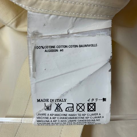 DSQUARED2 Size 38 Yellow Cotton Curved Cutaway Long Sleeve Shirt