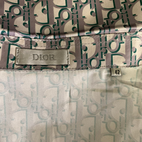 DIOR HOMME Size L Grey Green Monogram Viscose Short Sleeve Tracksuits & Sets
