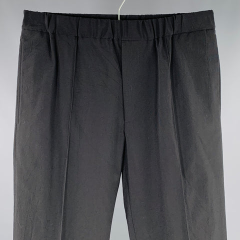 HELMUT LANG Size S Black Wool Blend Pleated Dress Pants