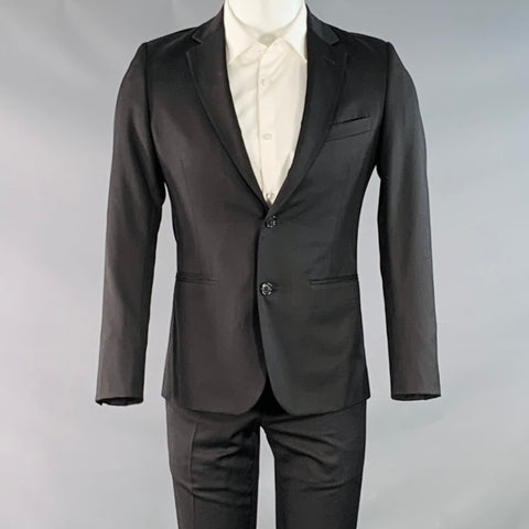 BAND OF OUTSIDERS Size XS Black Twill Wool Notch Lapel Suit