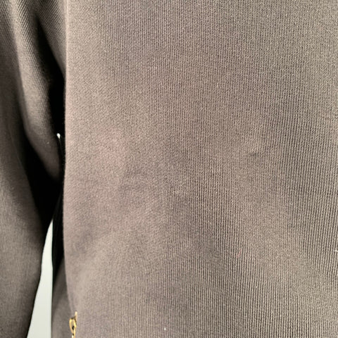 DRIES VAN NOTEN Size L Black White Cotton Zip Up Jacket