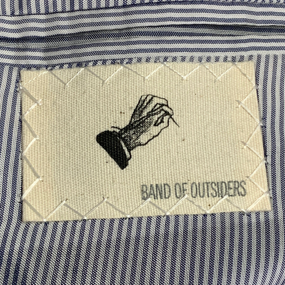 BAND OF OUTSIDERS Size 38 Regular Charcoal Grey Blue Glenplaid Wool Suit
