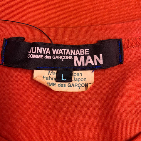 JUNYA WATANABE x PIRELLI Size L Red Yellow Patch Cotton Crew-Neck T-shirt