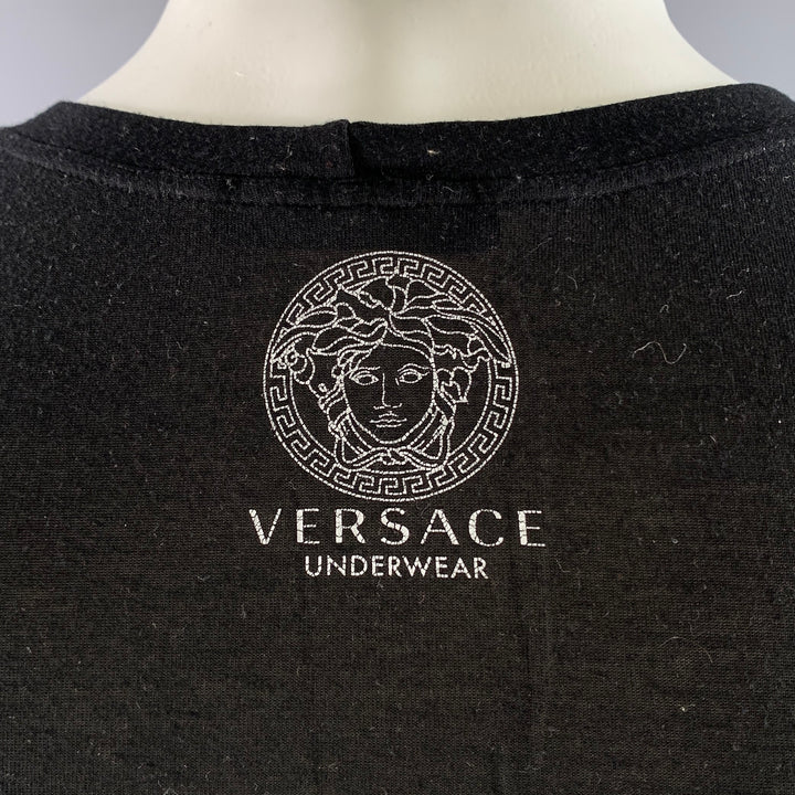 VERSACE Size M Black Modal Blend Muscle Sleeveless T Shirt