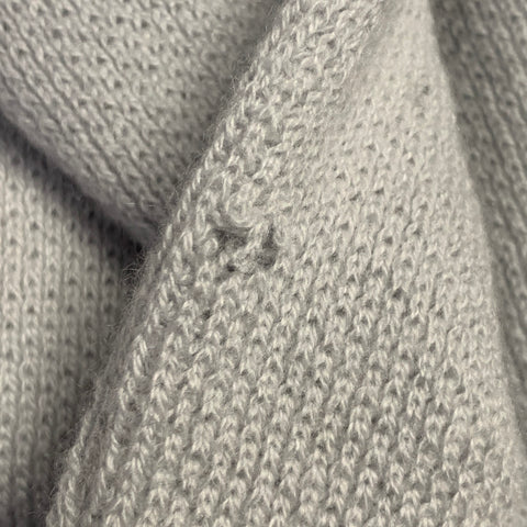 GIORGIO ARMANI Size XL Grey Contrast Trim Cashmere Silk V-Neck Sweater