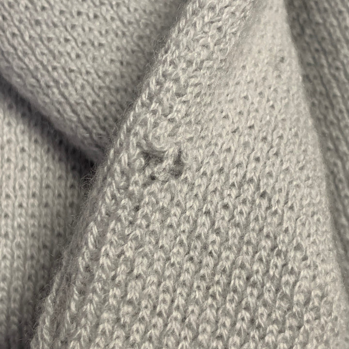GIORGIO ARMANI Size XL Grey Contrast Trim Cashmere Silk V-Neck Sweater