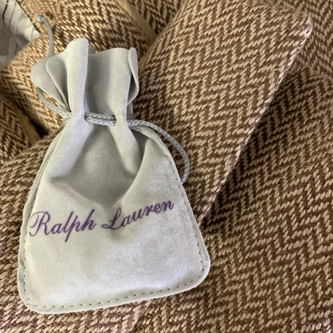RALPH LAUREN Size 38 Tan Brown Herringbone Linen Notch Lapel Sport Coat