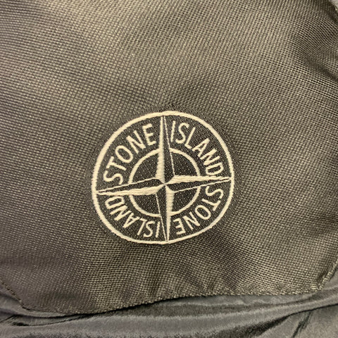 STONE ISLAND Size L Black Cotton Blend Double Breasted Coat