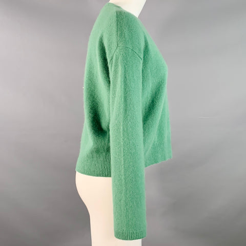 C.T.PLAGE Size M Green Raccoon Wool Crew Neck Pullover