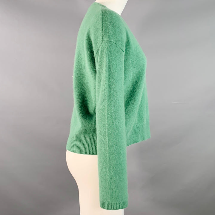 C.T.PLAGE Size M Green Raccoon Wool Crew Neck Pullover