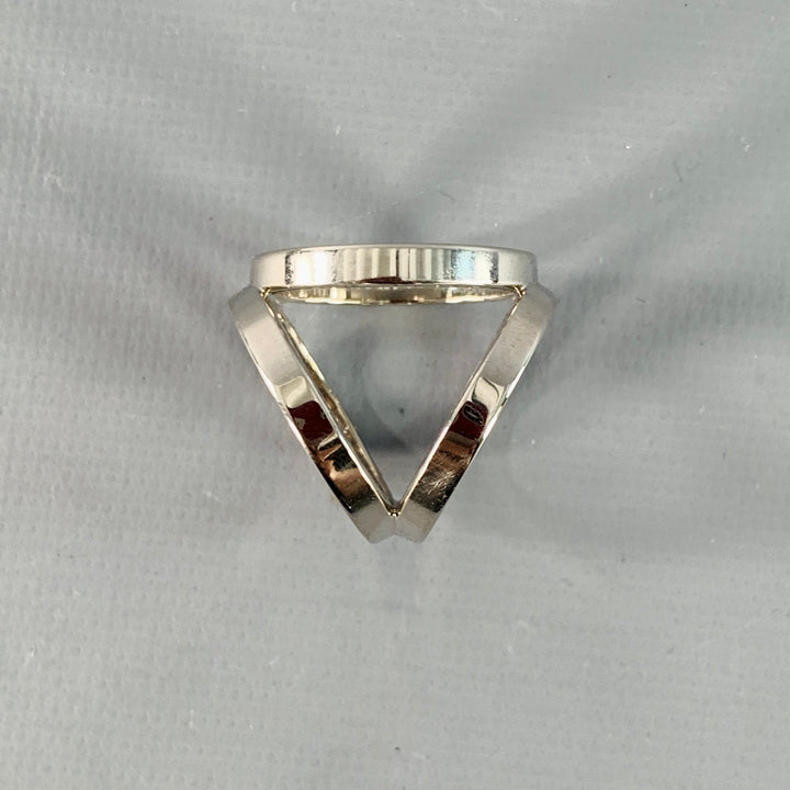 HERMES Trio Scarf 90 Silver Palladium Plated Metal Ring