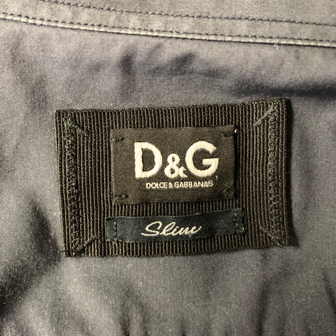 D&G by DOLCE & GABBANA Size M Grey Cotton Button Down Long Sleeve Shirt