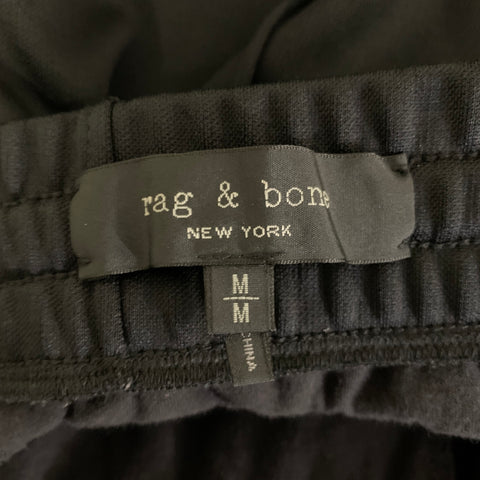 RAG & BONE Size M Black Blue Side Stripe Cotton Polyester Sweatpants