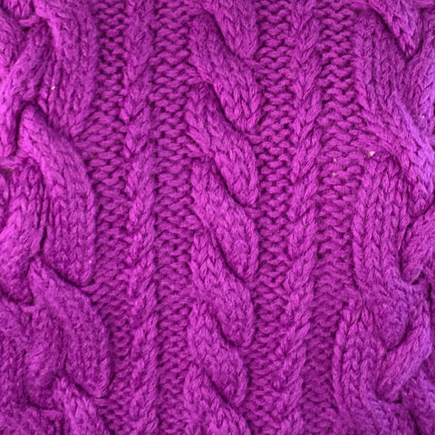 AMI by ALEXANDRE MATTIUSSI Size S Purple Wool Cable Knit Crew Neck Sweater