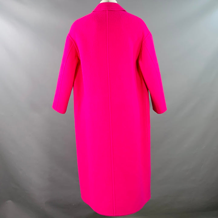 AMI by ALEXANDRE MATTIUSSI FW22 Size 40 Pink Textured Wool Hidden Buttons Oversized Coat