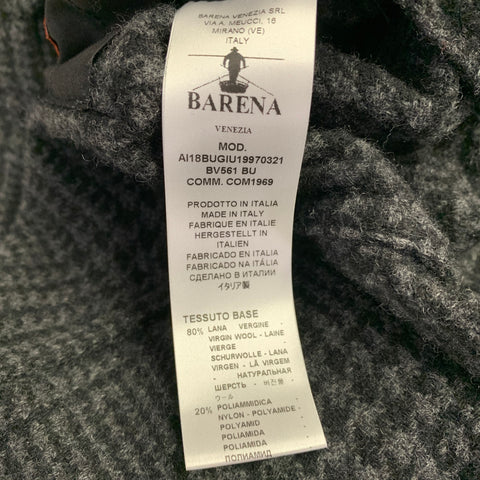 BARENA Size 36 Grey Charcoal Houndstooth Virgin Wool Blend Jacket