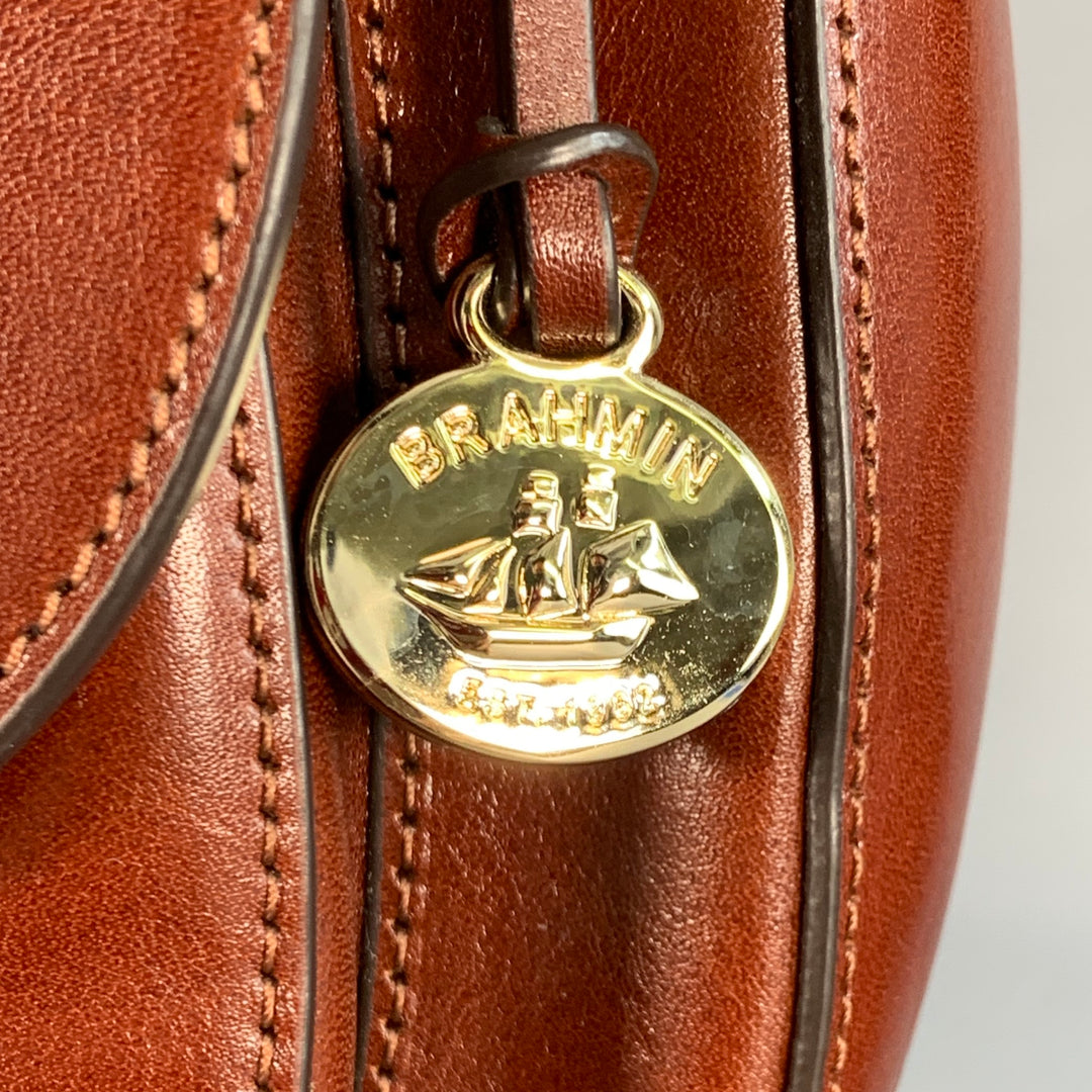 BRAHMIN Addilyn Brown Cognac Leather Crossbody Handbag