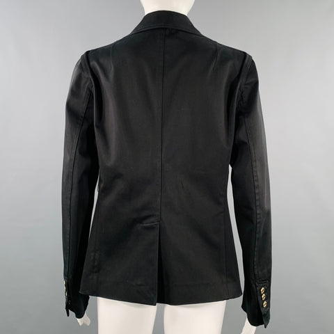DSQUARED2 Size 8 Black Cotton Blend Single Breasted Jacket