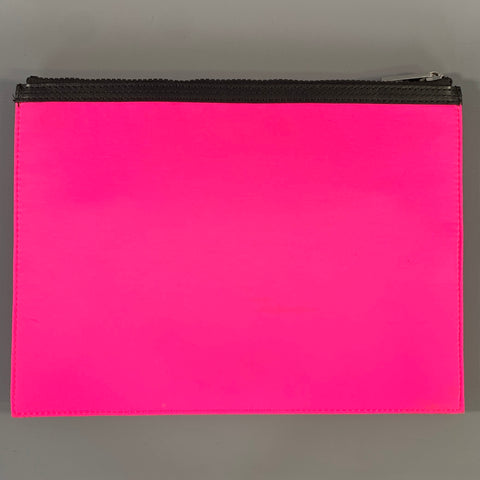 KENZO SS2018 Pink Neon Logo Neoprene Pouch Bag