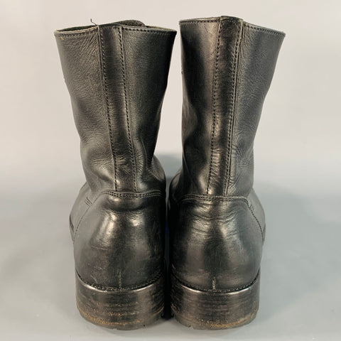 MARC JACOBS Size 10.5 Black Leather Cap Toe Zip Up Boots