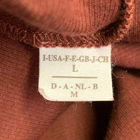 BRUNELLO CUCINELLI Size L Red Burgundy Cotton Blend Ribbed Cowl Neck Pullover