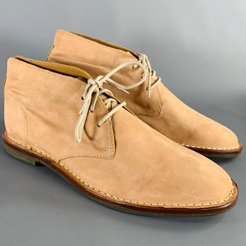 COLE HAAN Size 9.5 Tan Suede Lace-Up Chukka Ankle Boots