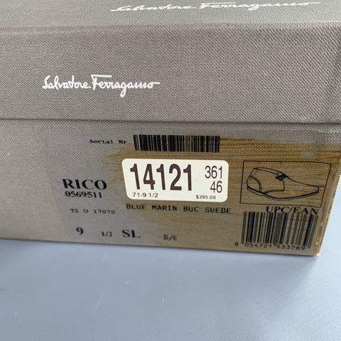 SALVATORE FERRAGAMO Bottines Chukka en Daim Bleu Marine Pointure 9.5