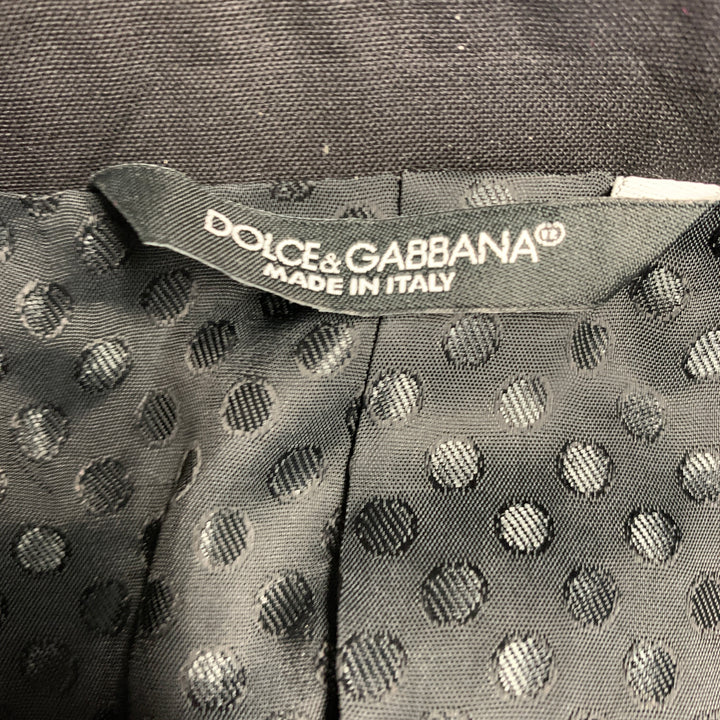 DOLCE & GABBANA Martini Size 42 Black Virgin Wool Double Breasted Crystal Accents 3 Piece Suit