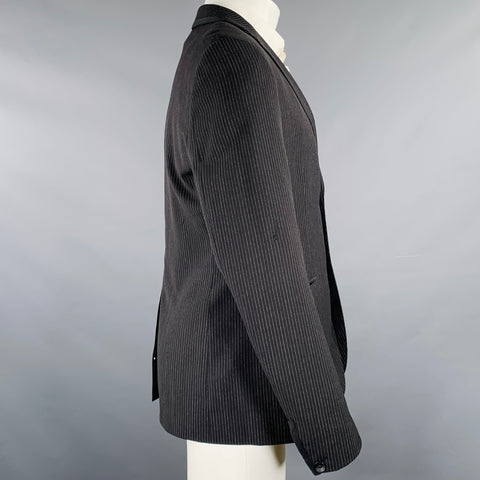 RAG & BONE Size 40 Black Grey Pinstripe Wool Single Breasted Sport Coat