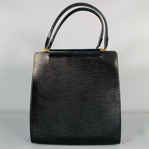 LOUIS VUITTON Black Epi Leather Top Handles Handbag
