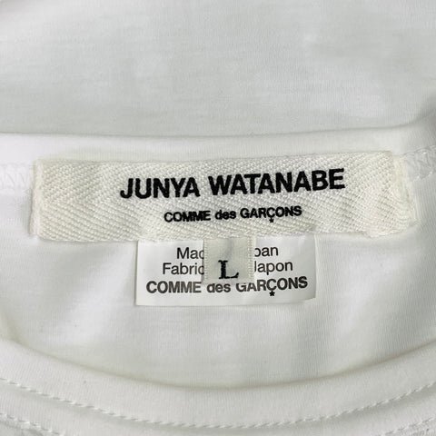 JUNYA WATANABE 2020 Size L White Sequined Cotton Jersey Crew Neck T-shirt