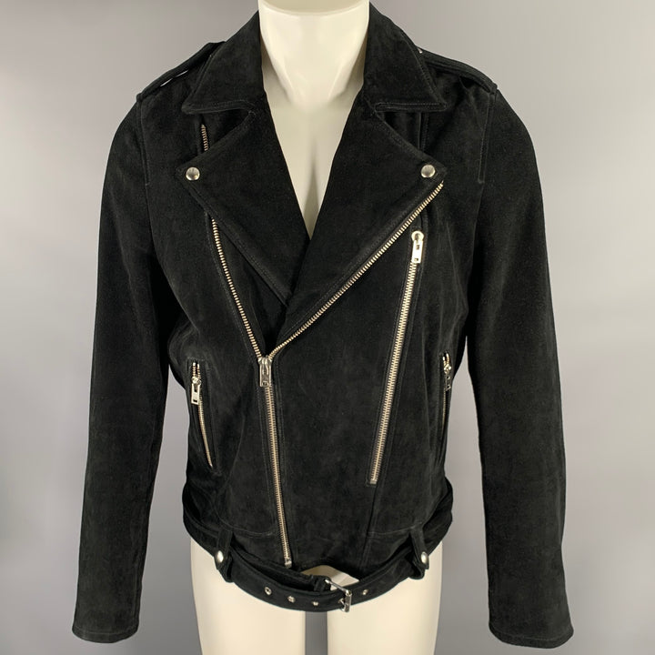 IRO Size M Black Leather Motorcycle Jacket