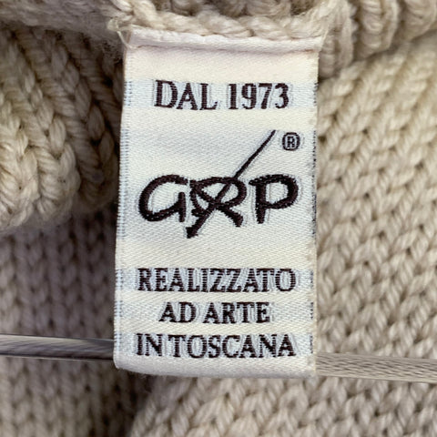 Pull col roulé en maille de laine mérinos beige T. L GRP