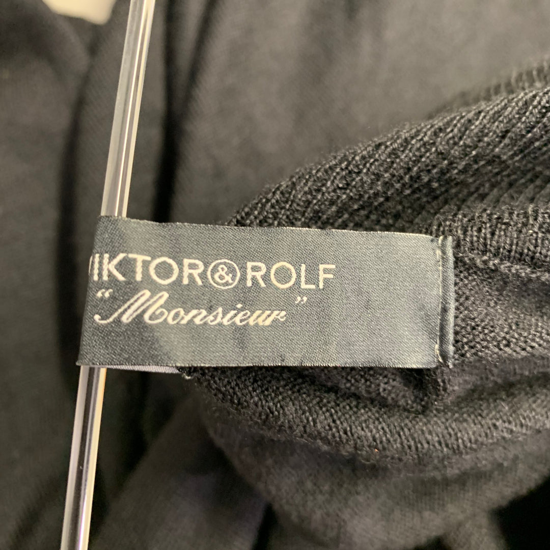 VIKTOR & ROLF Size M Black Jersey Turtleneck Pullover