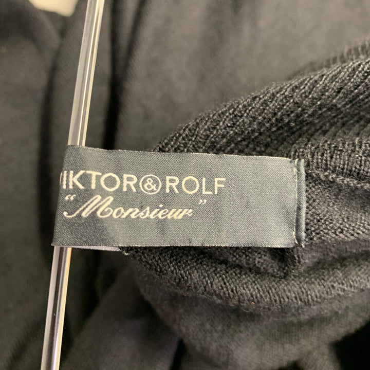 VIKTOR & ROLF Size M Black Jersey Turtleneck Pullover