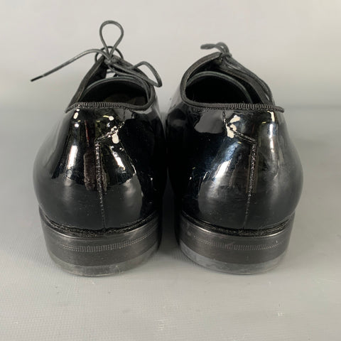 GIORGIO ARMANI Size 9.5 Black Leather Lace Up Shoes
