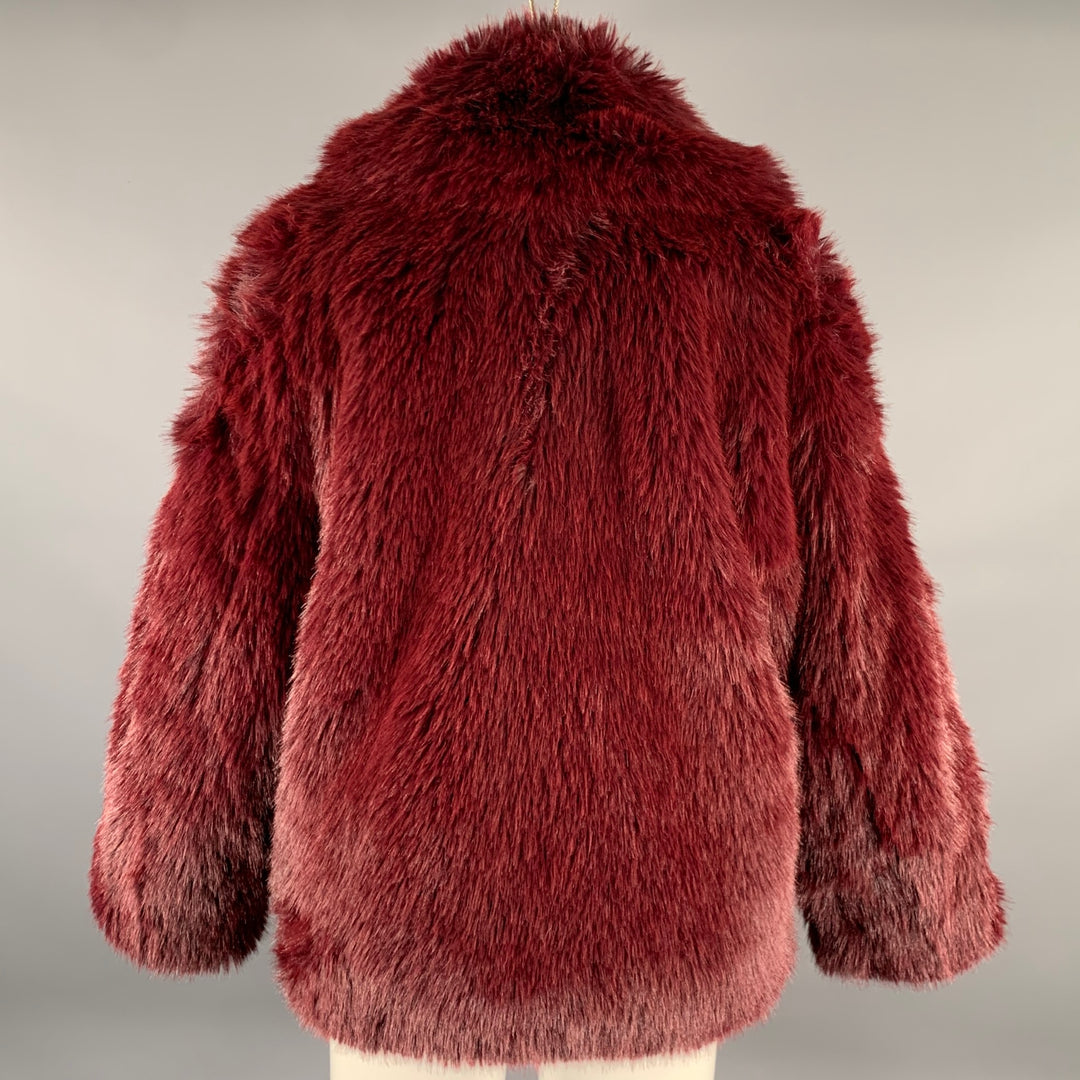 MICHAEL by MICHAEL KORS Size XS Burgundy Polyester Faux Fur Jacket