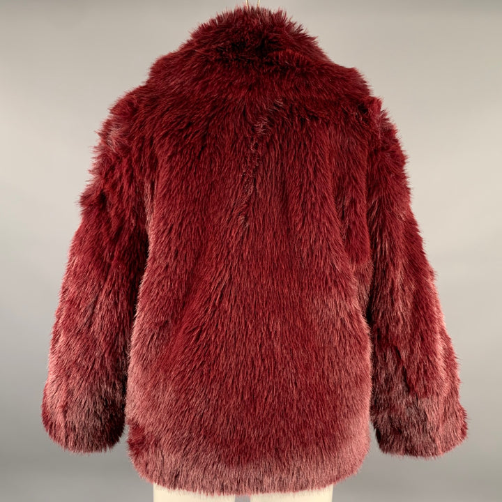 MICHAEL by MICHAEL KORS Size XS Burgundy Polyester Faux Fur Jacket