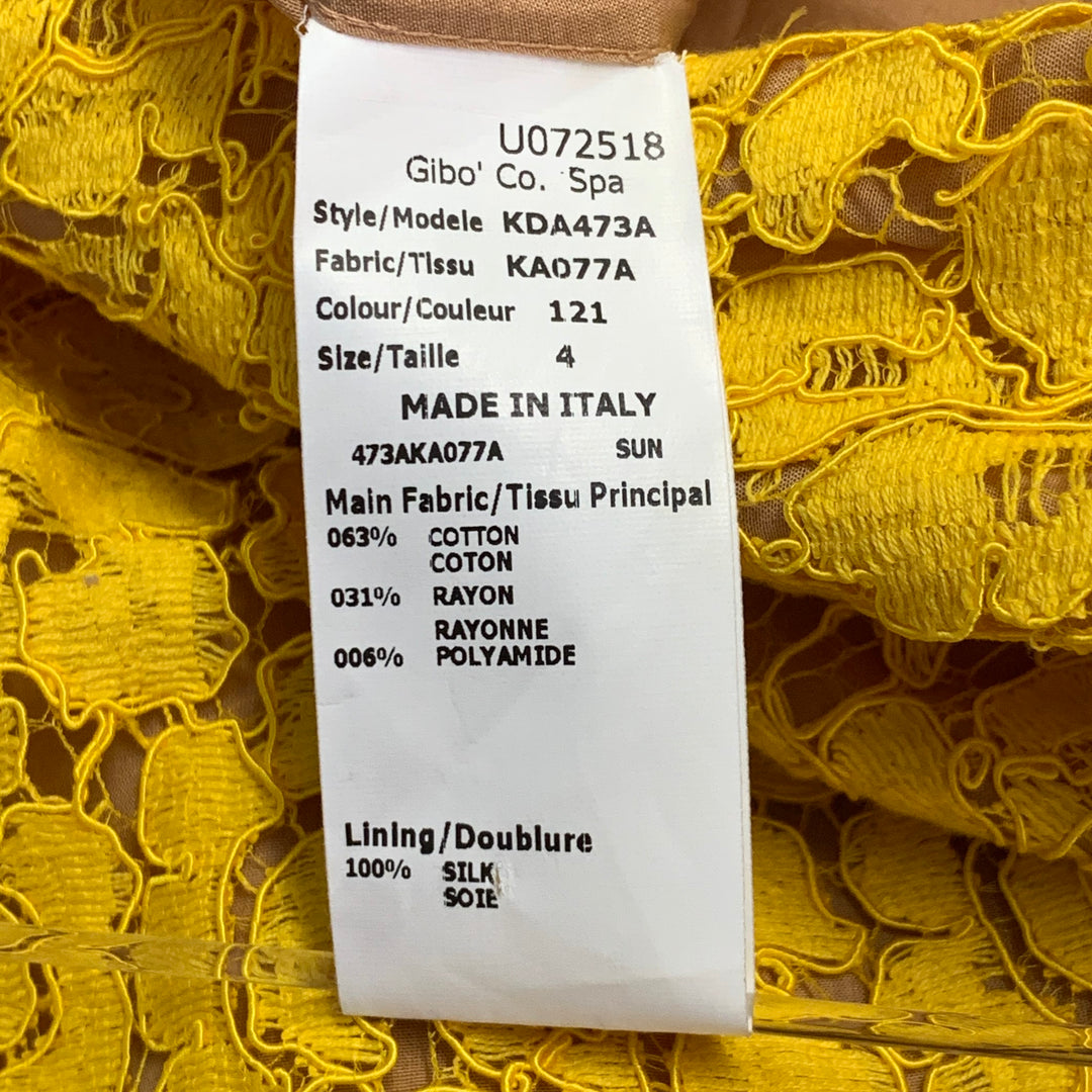 MICHAEL KORS Size 4 Yellow Mustard Cotton Blend Lace A-Line Cocktail D –  Sui Generis Designer Consignment
