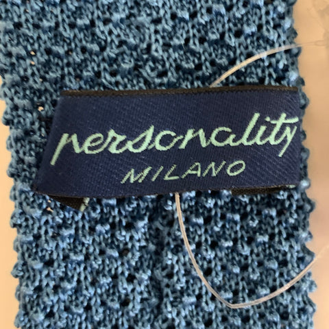 Cravate en tricot bleu en laine mélangée PERSONALITY