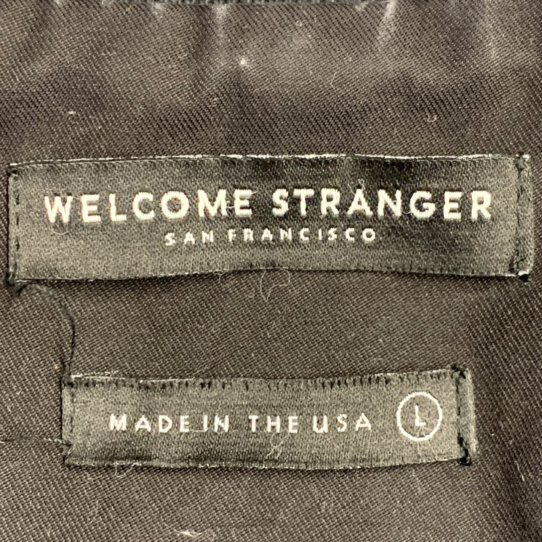 WELCOME STRANGER Size L Black Cotton Blend Zip Up Jacket