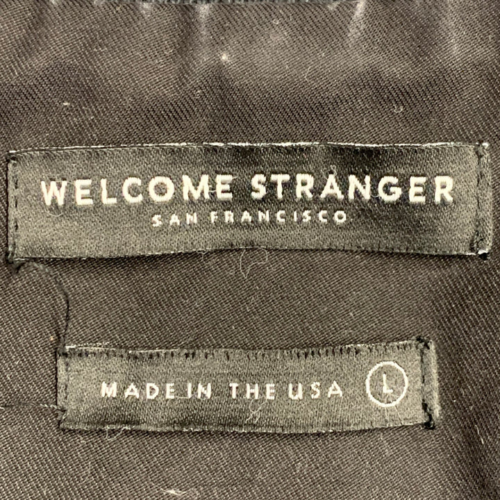 WELCOME STRANGER Size L Black Cotton Blend Zip Up Jacket
