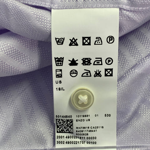BOSS by HUGO BOSS Size XXL Purple Lavender Stripe Cotton Long Sleeve Shirt