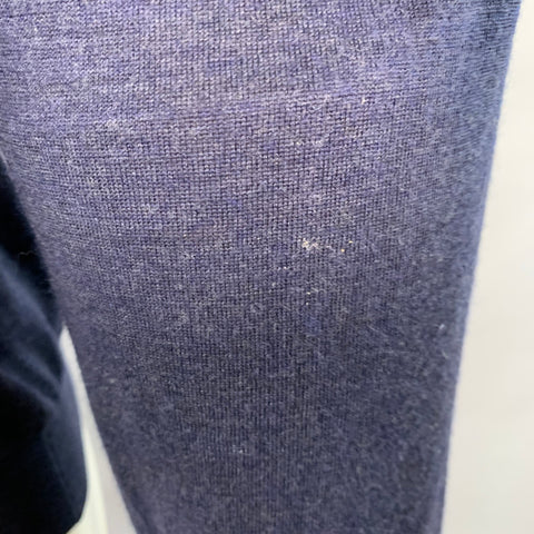 BRUNELLO CUCINELLI Size M Navy Jersey Wool Cashmere V-Neck Pullover