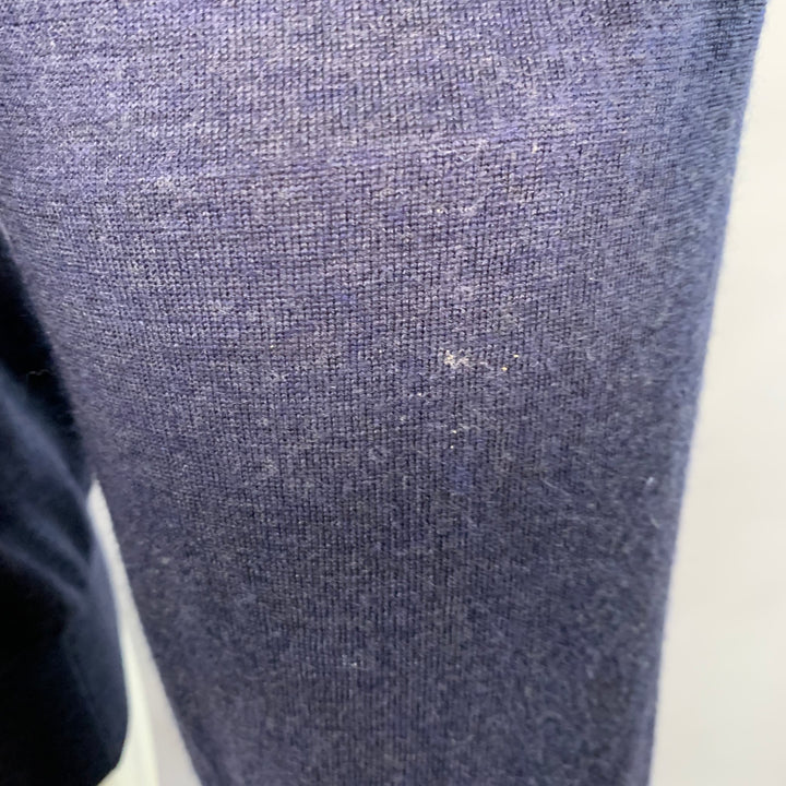 BRUNELLO CUCINELLI Size M Navy Jersey Wool Cashmere V-Neck Pullover