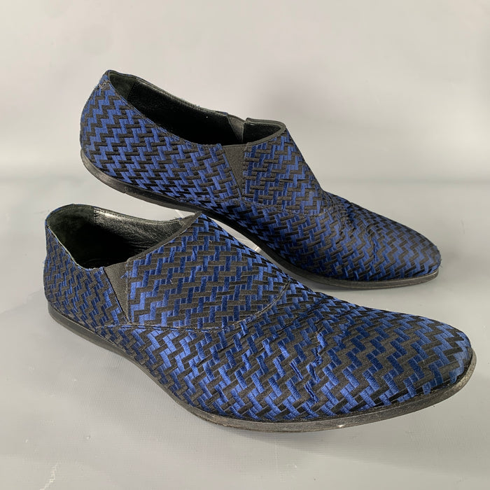 HAIDER ACKERMANN Mocassins tissés bleu-noir Taille 8