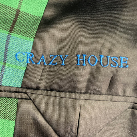 KIDILL AW22 Size 36 Green Blue Black Plaid Oversized Polyester Blend Shorts Suit